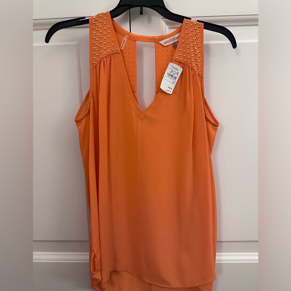 Rebecca Taylor Orange Silk Blouse